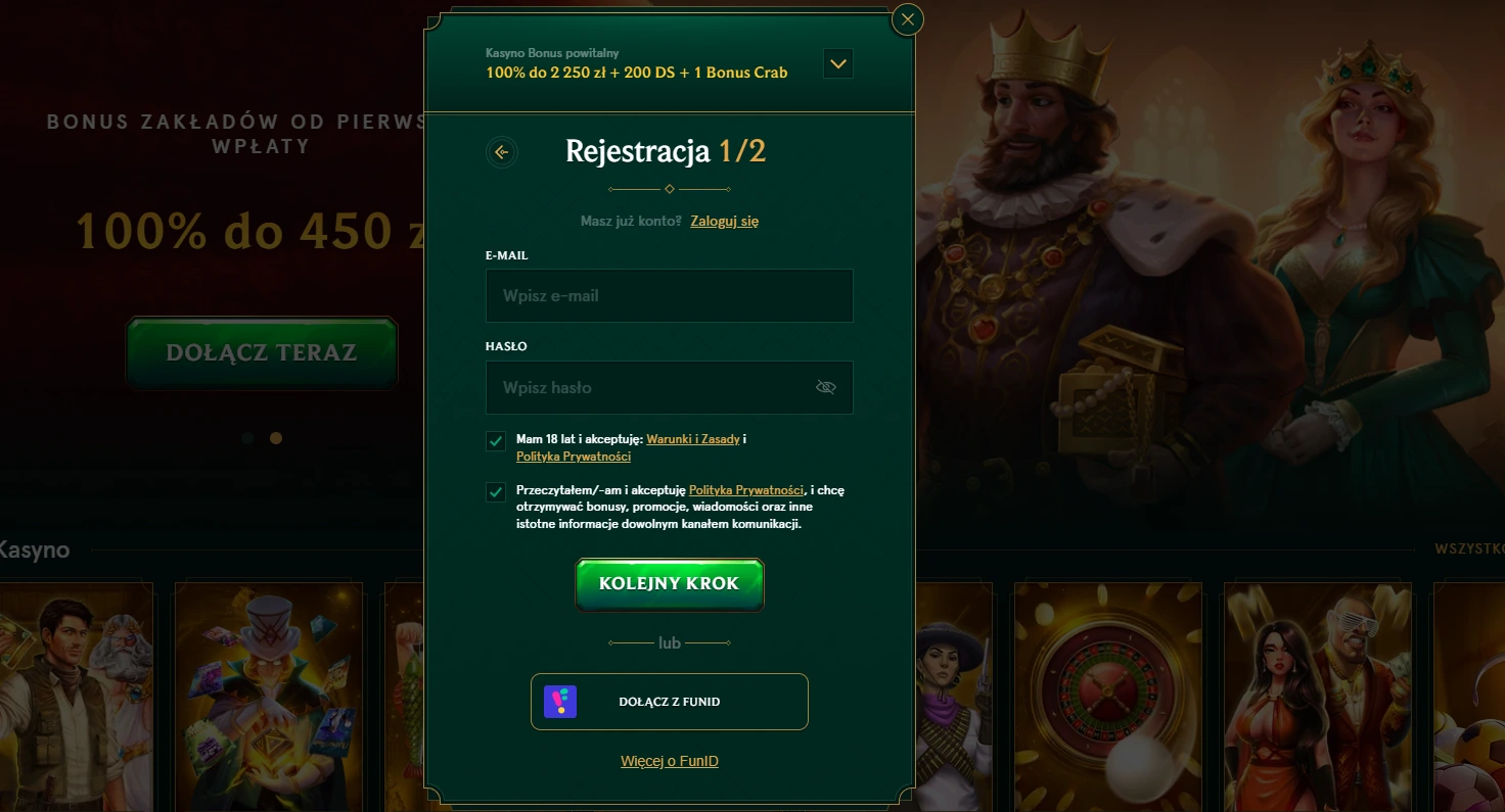Casinia Rejestracja